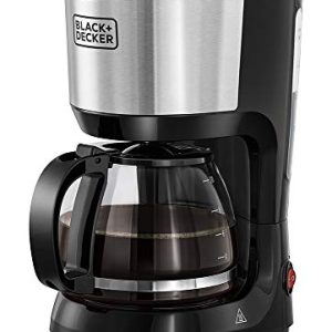 Black & Decker |750W Coffee Maker| 1.25L Glass|50/60 HZ| Ideal for 10 Cups | For Drip coffee, Black coffee & Espresso | Black + Silver | DCM750S-B5 | 2 year warranty
