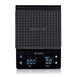 MIBRU Coffee Scale With Timer | Kitchen Scale | Pour Over V60 Drip Coffee | Digital scale with LCD display for coffee cooking baking Waterproof Mat 0.3g-3000g ميزان قهوة رقمي مع مؤقت